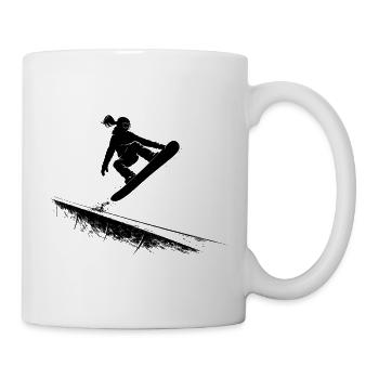 Snowboarder Slopestyle Action Freestyle Jump - Mug - white - Right