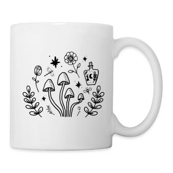 Witchy Mushroom Botanical Cottagecore Design - Mug - white - Right