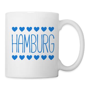 Hamburg Herzensrahmen Design - Tasse - Weiß - Rechts