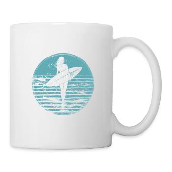 Surfer Retro Vintage Sunset Beach - Mug - white - Right