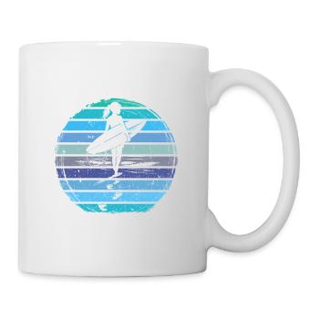 Surfer Girl Retro Vintage Sunset - Mug - white - Right