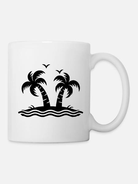 Palmen - Tasse - Weiß