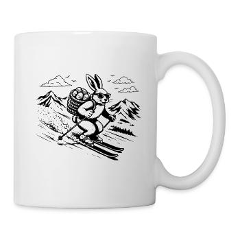Ski Hase Osterhase Lustiger Wintersport - Tasse - Weiß - Rechts