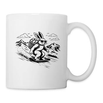 Snowboard Hase Osterhase Cool Easter Vibes - Tasse - Weiß - Rechts