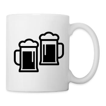 Chope à bière - Mug blanc - blanc - Droite