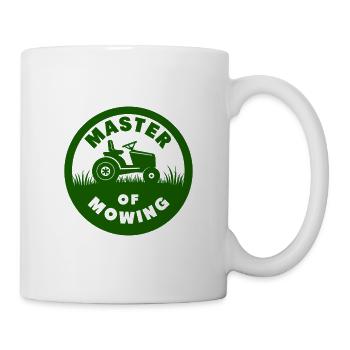 Maître de la tonte à tracteur à pelouse - Mug blanc - blanc - Droite