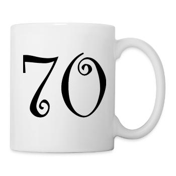 70. 70 YEARS. 70th ANNIVERSARY. 70 YEARS ANNIVERSARY. - Mug - white - Right