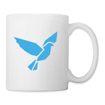 Origami Vogel Taube Geometrisch - Tasse - Weiß - Rechts