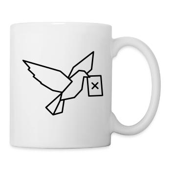 Brieftaube Wahlzettel Outline - Tasse - Weiß - Rechts