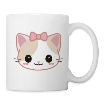 Kawaii manga cat cute face - Mug - white - Right