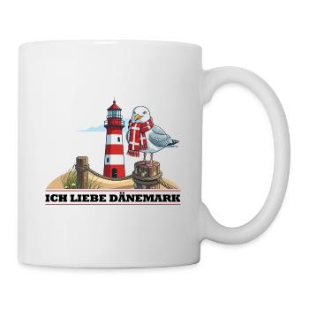 Leuchtturm Möwe mit Schal - Tasse - Weiß - Rechts