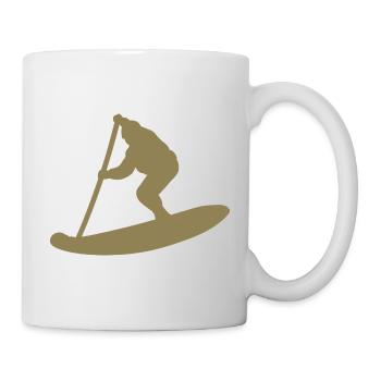 Silhouette minimaliste de paddle debout - Mug blanc - blanc - Droite