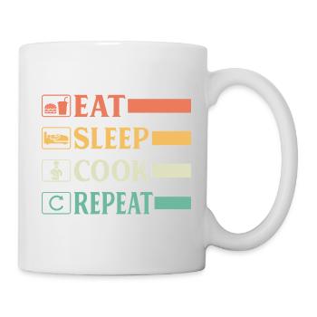 Funny Chef Head Chef Baker Chef Eat Sleep Cook Rep - Mug - white - Right