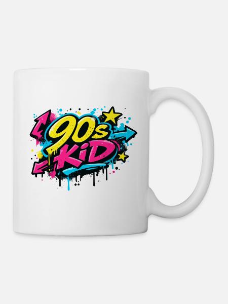 90s Kid Graffiti Burst - Tasse - Weiß
