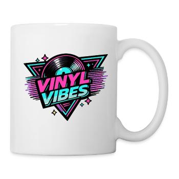 Vinyl Vibes Neon Retro - Mug blanc - blanc - Droite