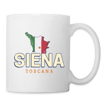 Siena Toskana Italien Retro Landkarte Souvenir - Tasse - Weiß - Rechts