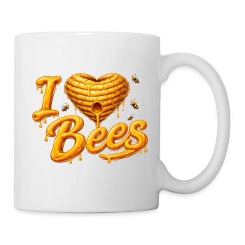 I Love Bees Honey Bees Illustration - Mug - white - Right