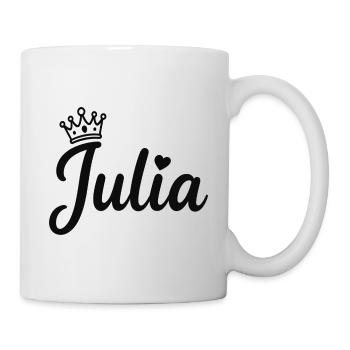 Julia Name Krone Herz Kalligraphie personalisiert - Tasse - Weiß - Rechts