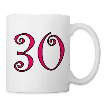 30. 30 YEARS. 30th ANNIVERSARY. 30 YEARS ANNIVERSARY. - Mug - white - Right