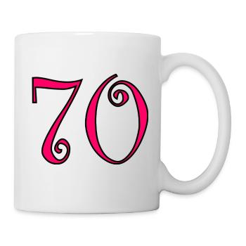 70. 70 YEARS. 70th ANNIVERSARY. 70 YEARS ANNIVERSARY. - Mug - white - Right
