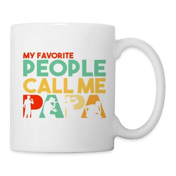 Meine Lieblingsleute nennen mich Papa Rapper Slogan - Tasse - Weiß - Rechts
