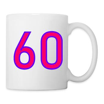 60. 60 JAHRE. 60-JÄHRIGES JUBILÄUM. 60. GEBURTSTAG. - Tasse - Weiß - Rechts