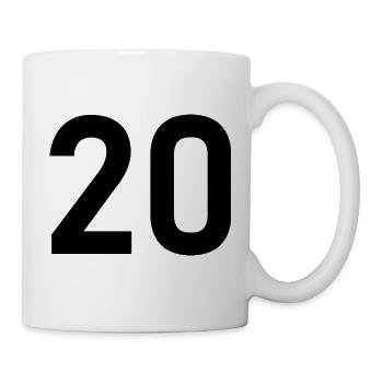 20. 20e ANNIVERSAIRE. ANNIVERSAIRE 20 ANS. 20 ANS. - Mug blanc - blanc - Droite
