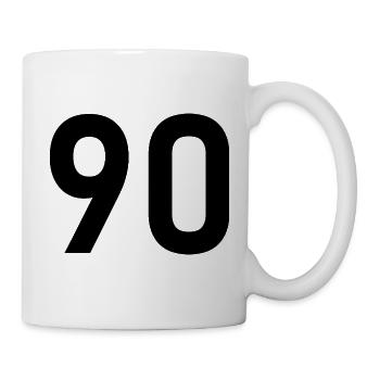 90. 90 ANS. 90e ANNIVERSAIRE. ANNIVERSAIRE 90 ANS. - Mug blanc - blanc - Droite