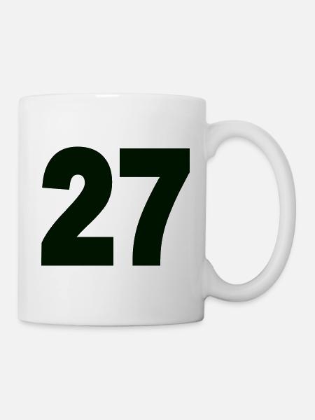 Zahl 27  - Tasse - Weiß