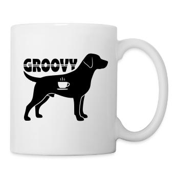 Groovy Dog Coffee Silhouette Retro - Mug - white - Right