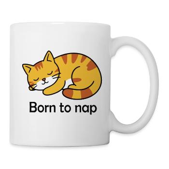 Born to Nap Cat Sleep Design - Mug - white - Right
