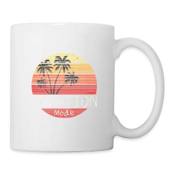 Vacation Mode Retro Palmen Sonnenuntergang Strand - Tasse - Weiß - Rechts