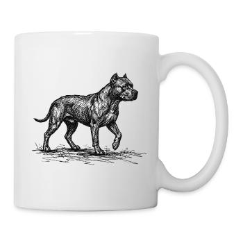 Pitbull Sketch – Minimalist Dog Design - Mug - white - Right