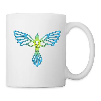 The flight of the blue and yellow bird - Mug - white - Right