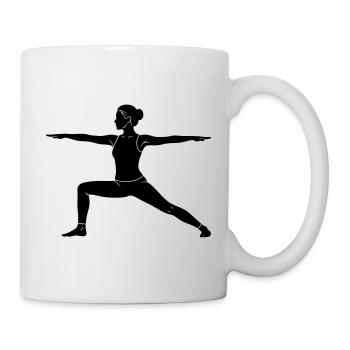 Warrior Yoga Pose Silhouette - Tasse - Weiß - Rechts