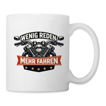 Wenig reden mehr fahren Motorrad Vintage - Tasse - Weiß - Rechts