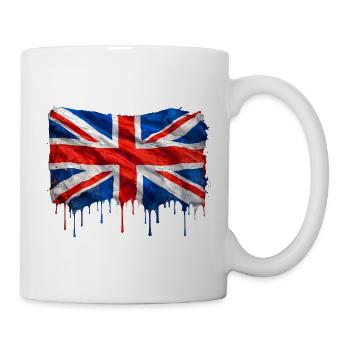 Vereinigtes Königreich – tropfende Farbe - Tasse - Weiß - Rechts