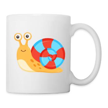 Lustige Baby-Schnecke - Tasse - Weiß - Rechts