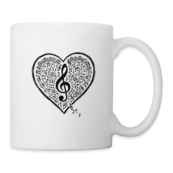 Musique Clé de cœur son d’amour - Mug blanc - blanc - Droite