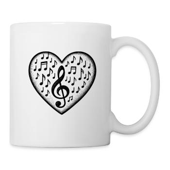 Musique Clé de cœur son d’amour - Mug blanc - blanc - Droite