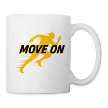 Move On Motivations Laufshirt Runner Silhouette - Tasse - Weiß - Rechts