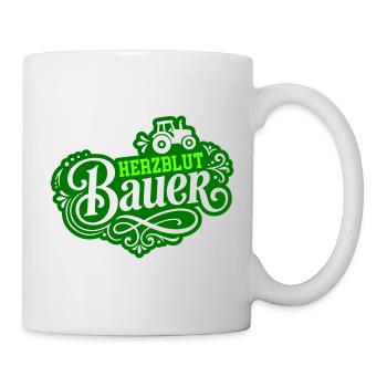 Herzblut Bauer Traktor - Tasse - Weiß - Rechts