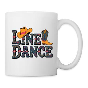 Line Dance Western Muster - Tasse - Weiß - Rechts
