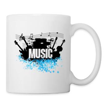 Musique Splash Grunge Typographie - Mug blanc - blanc - Droite