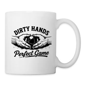 Dirty Hands Perfect Game Boule Petanque Sport - Tasse - Weiß - Rechts