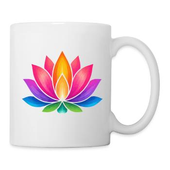 Explosion de couleurs de la fleur de lotus lumineuse - Mug blanc - blanc - Droite