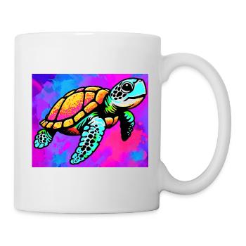 Schildkröte - Tasse - Weiß - Rechts