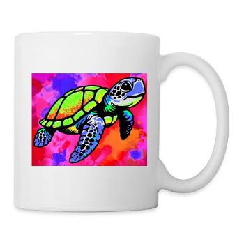 Schildkröte - Tasse - Weiß - Rechts