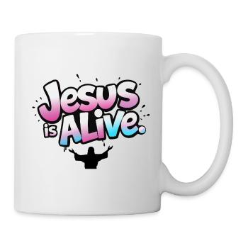 Jesus lebt christliches Auferstehungsdesign - Tasse - Weiß - Rechts