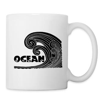 La vague noire - Mug blanc - blanc - Droite